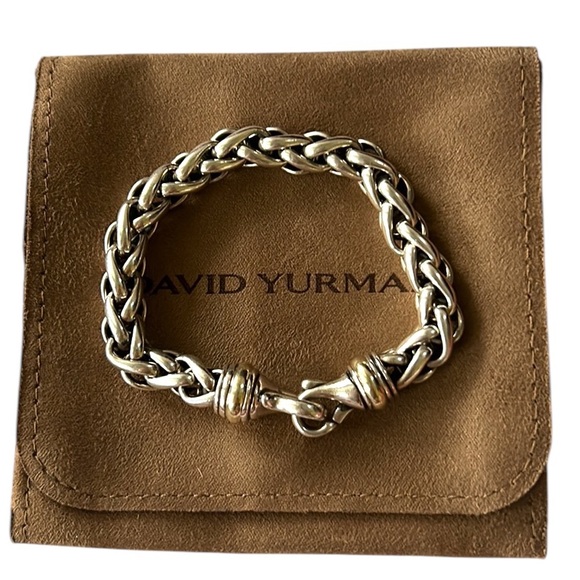 David Yurman Wheat Chain 14K Yellow Gold & Sterling Silver 7.5” Bracelet - Picture 8 of 10